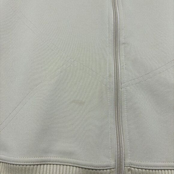 VINTAGE Nike Jacket Womens Yellow Pale Full Zip Track Swoosh Ladies Y2K - Picture 3 of 15